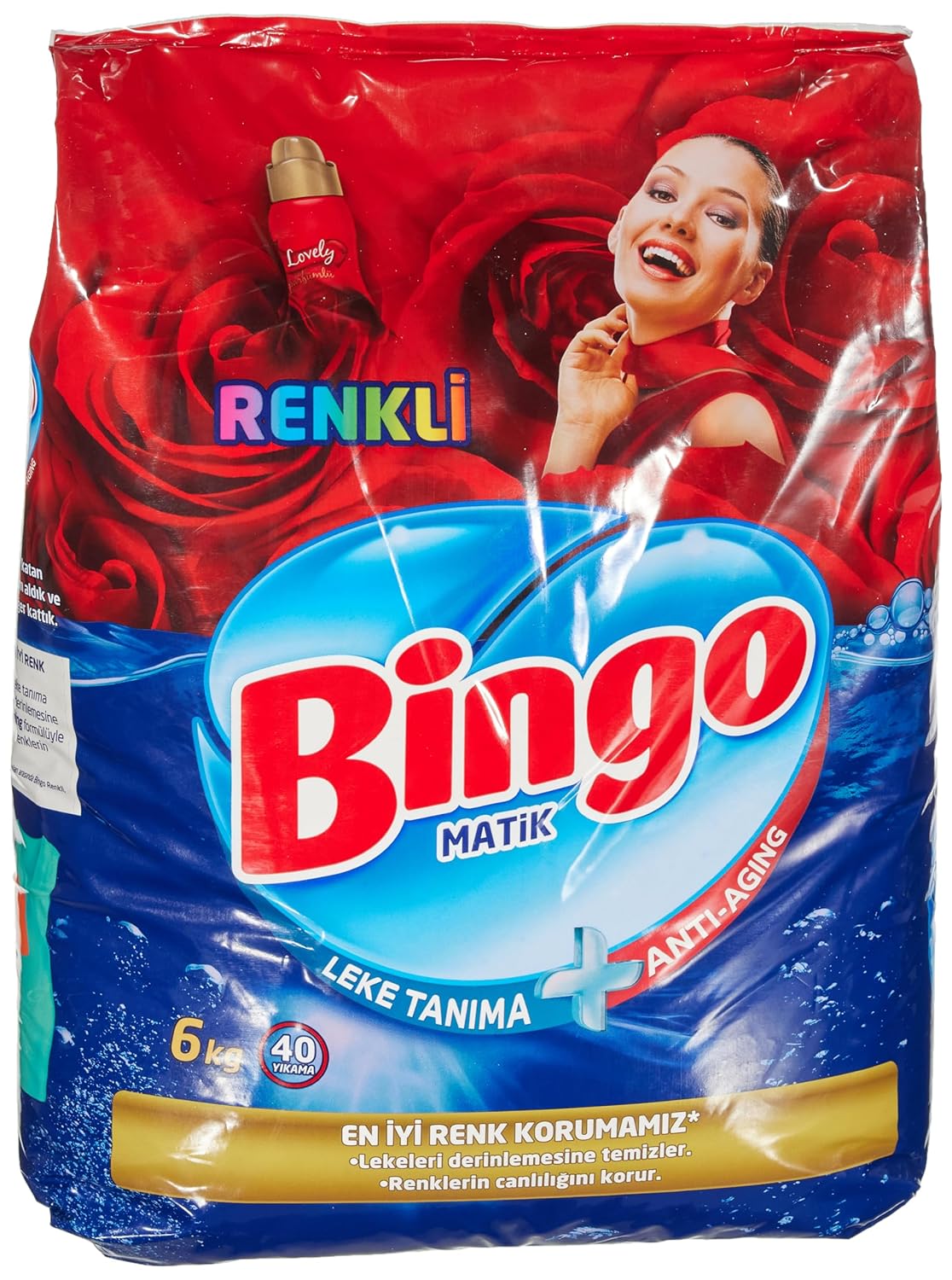 Bingo Matik Renkli 40 Yıkama Toz Çamaşır Deterjanı 1 x 6 kg , 6000 G