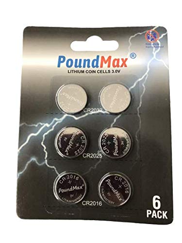 PoundMax Süper Karışık CR2032 CR2025 CR2016 3 V Lityum Düğme Pil (6'lı Paket)