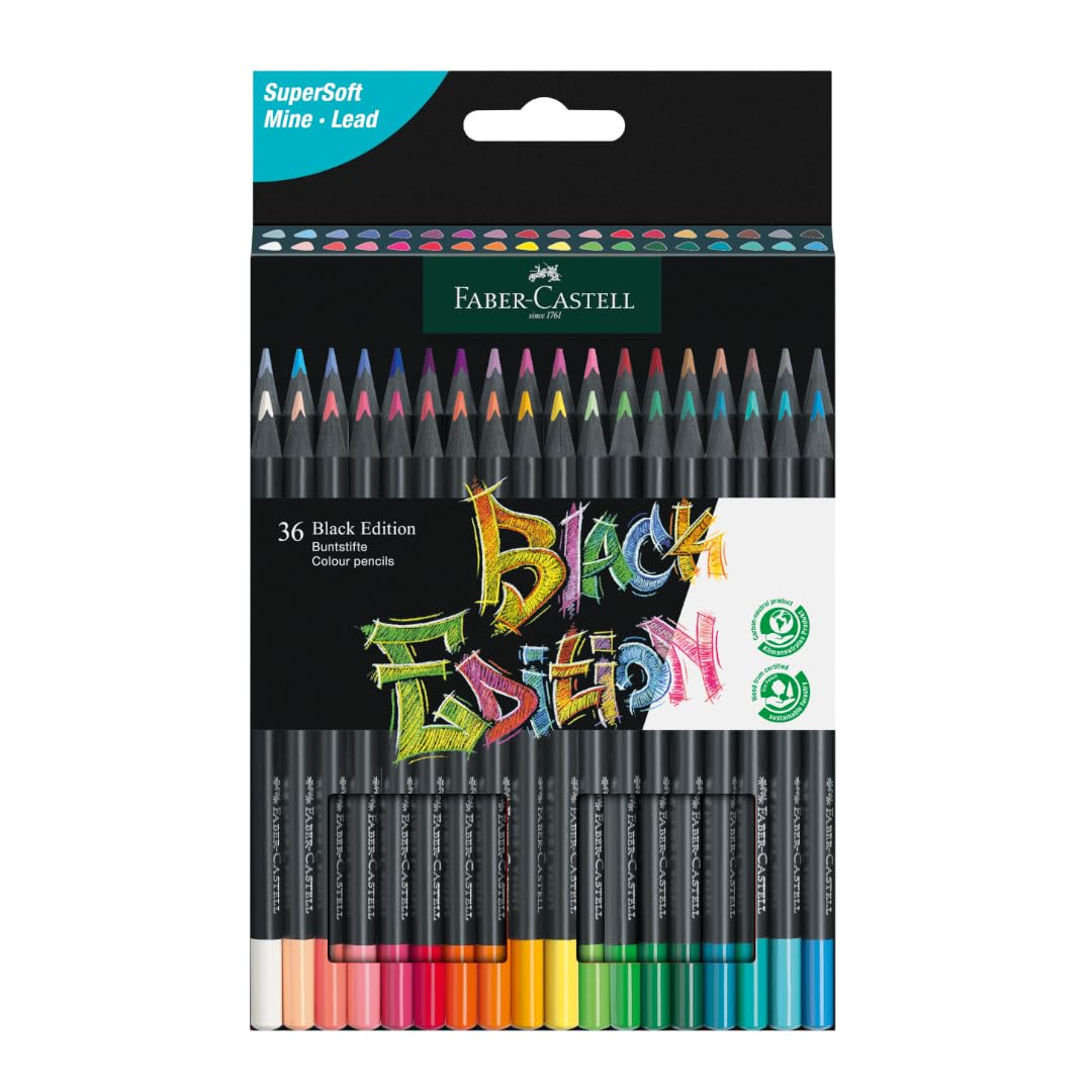 Faber-Castell 116436 - Renkli kalemler Blackwood, Black Edition, 36'lı kutu