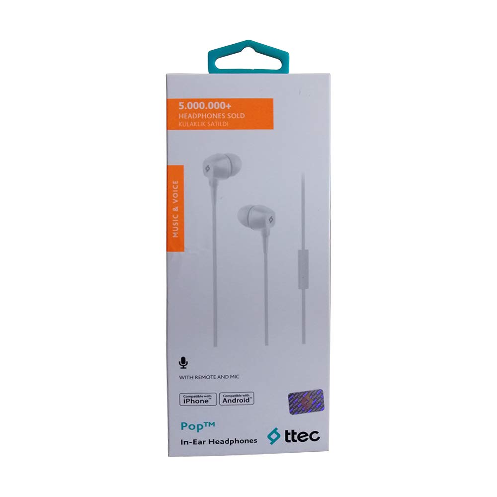 ttec Pop Mikrofonlu Kulakiçi Kulaklık 3.5mm Beyaz