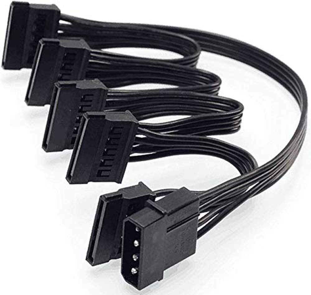 Alfais 4355 Molex ide 4 Pin To 5 Port Sata Power Hdd Güç Çoklayıcı Kablosu