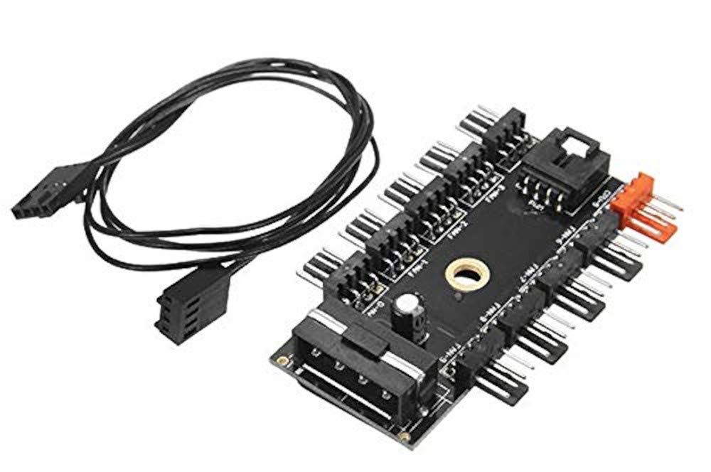 Alfais 4337 10 Port Fan Çoklayıcı Y PWM Splitter 4 pin 12v Switch Power Güç IDE Çoğaltıcı Molex Kanal Kasa