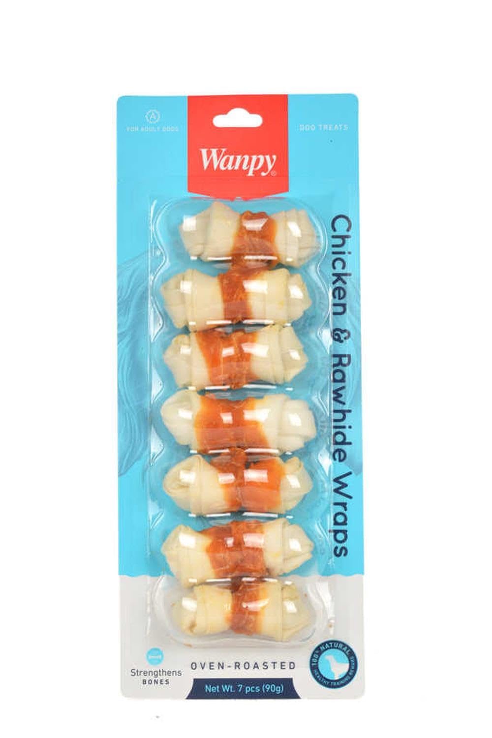 Wanpy Tavuk Sargılı 7'Li Çiğneme Kemiği 90 Gr Köpek Ödülü (7 x 90 gr)