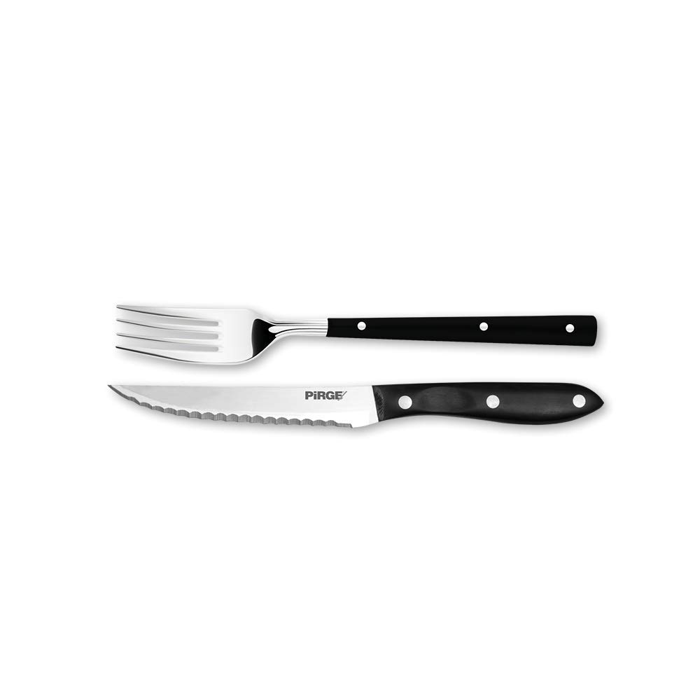 Pirge Steak/Biftek Bıçağı & Çatal Seti 12 cm