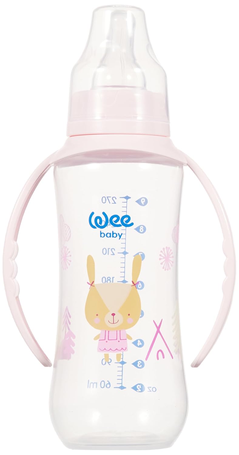 Wee Baby Klasik Kulplu PP Biberon 270 ml - PEMBE