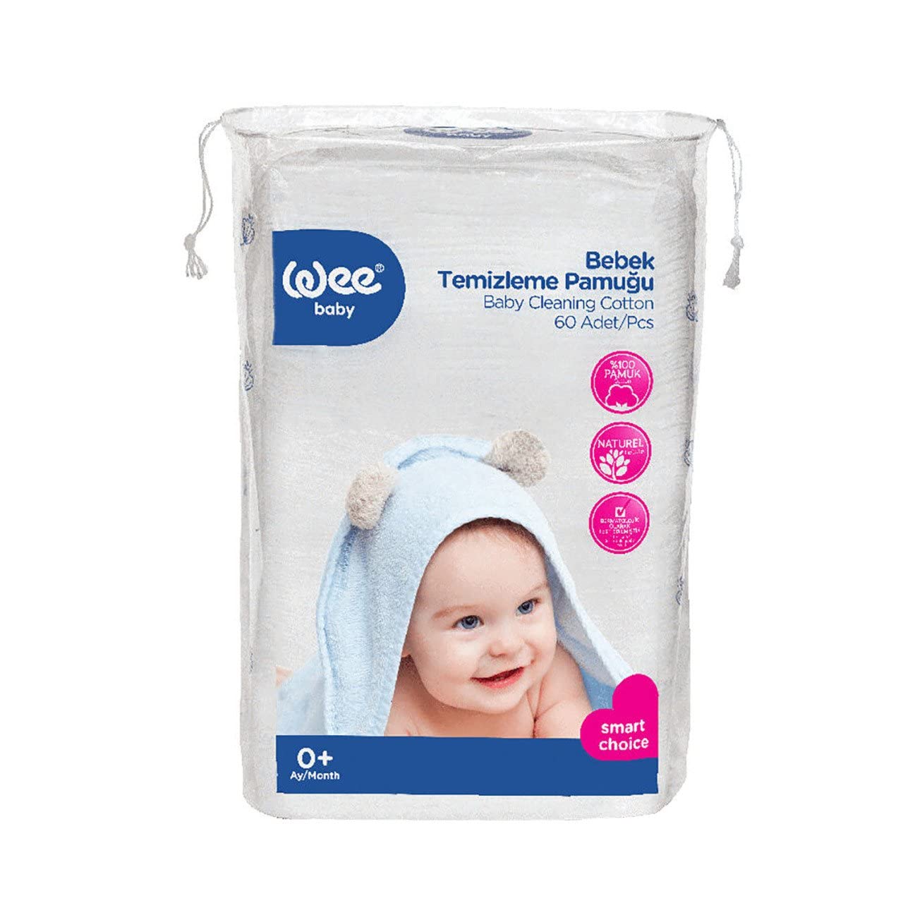 Wee Baby 60'lı Bebek Temizleme Pamuğu