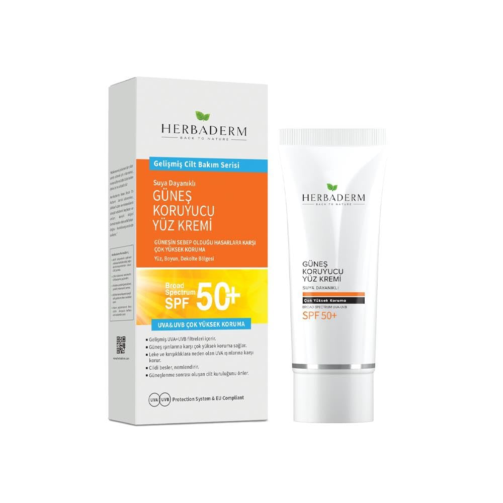 Herbaderm Suya Dayanıklı Güneş Koruyucu Yüz Kremi Uva + Uvb (50+Spf) 75 Ml