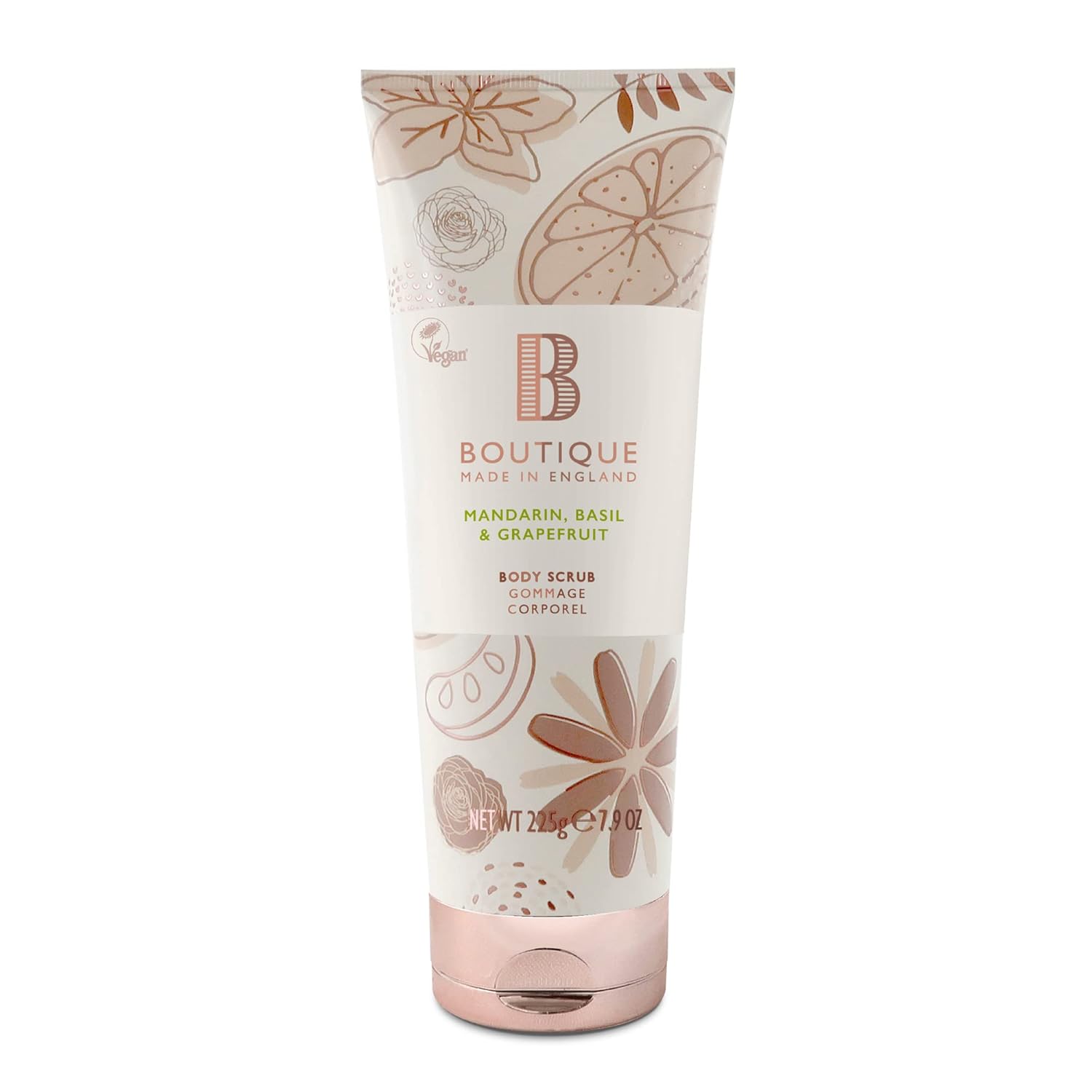 Boutique BS Mandarin, Basil & Grapefruit Vücut Peelingi 225 Gr
