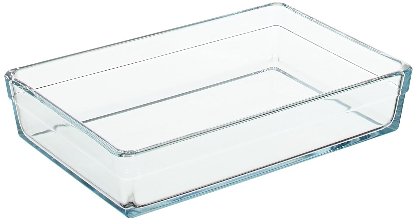 PAŞABAHÇE Borcam Premium Dikdörtgen Tepsi, 20 cm x 29 cm, Şeffaf, 2.5 Litre
