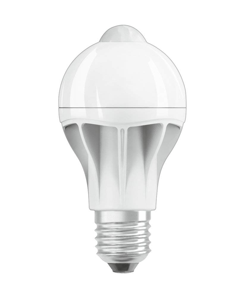 OSRAM STAR+LED lamba E27 tabanlı, sıcak beyaz (2700K), 9 W, hareket sensörlü, klasik armut şekli, 60W ampul için yedek, mat, LED STAR HAREKET SENSÖRÜ KLASİK A