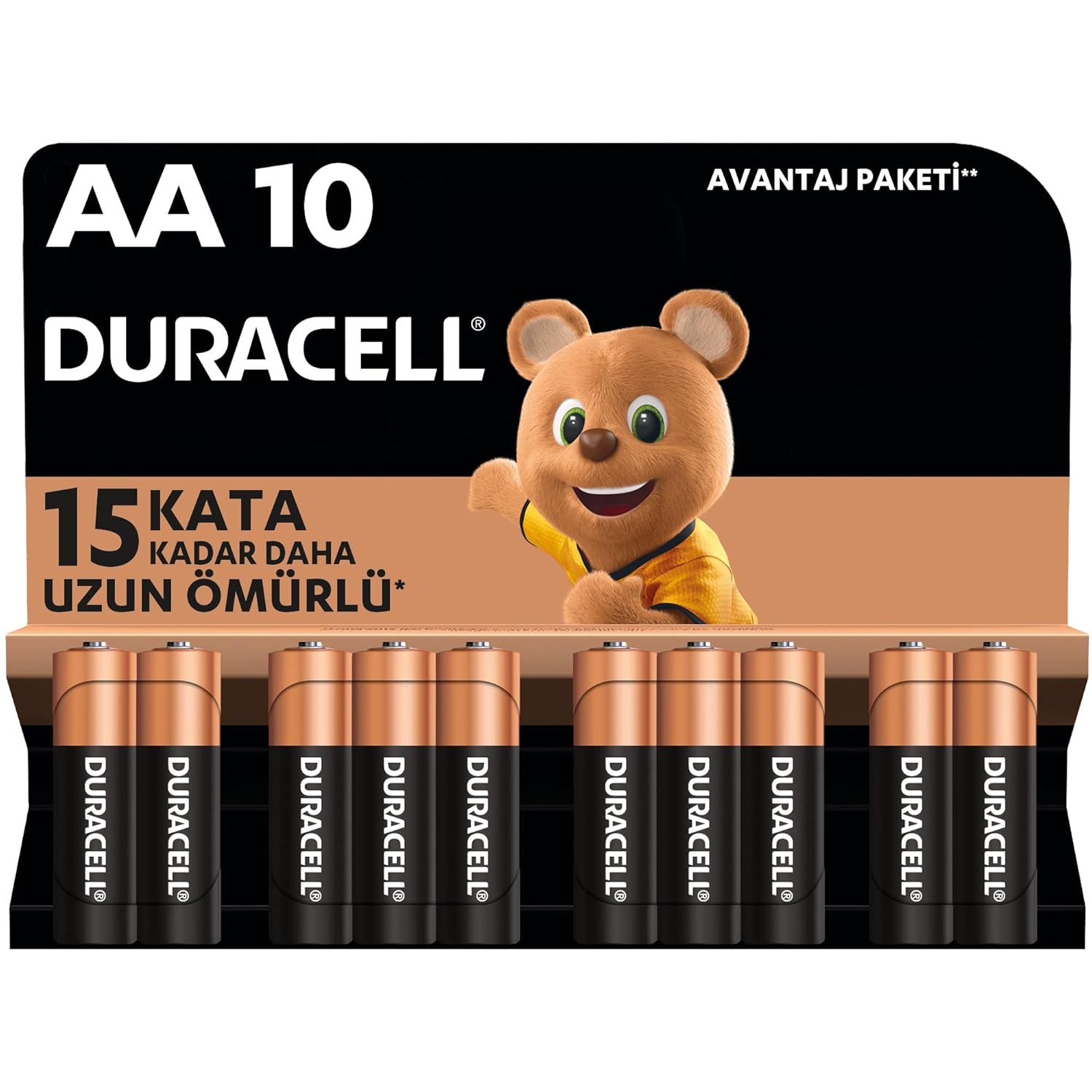 Duracell AA Alkalin Kalem Pil (10'lu paket) 1,5 V LR6/MN1500