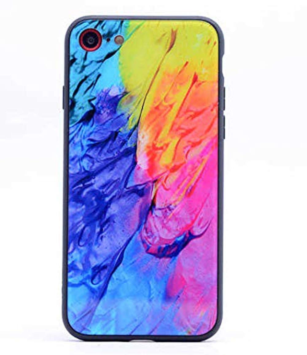 Zore 3857 Apple iPhone 7 ile Uyumlu Kılıf, Ebruli Cam Kapak, NO7