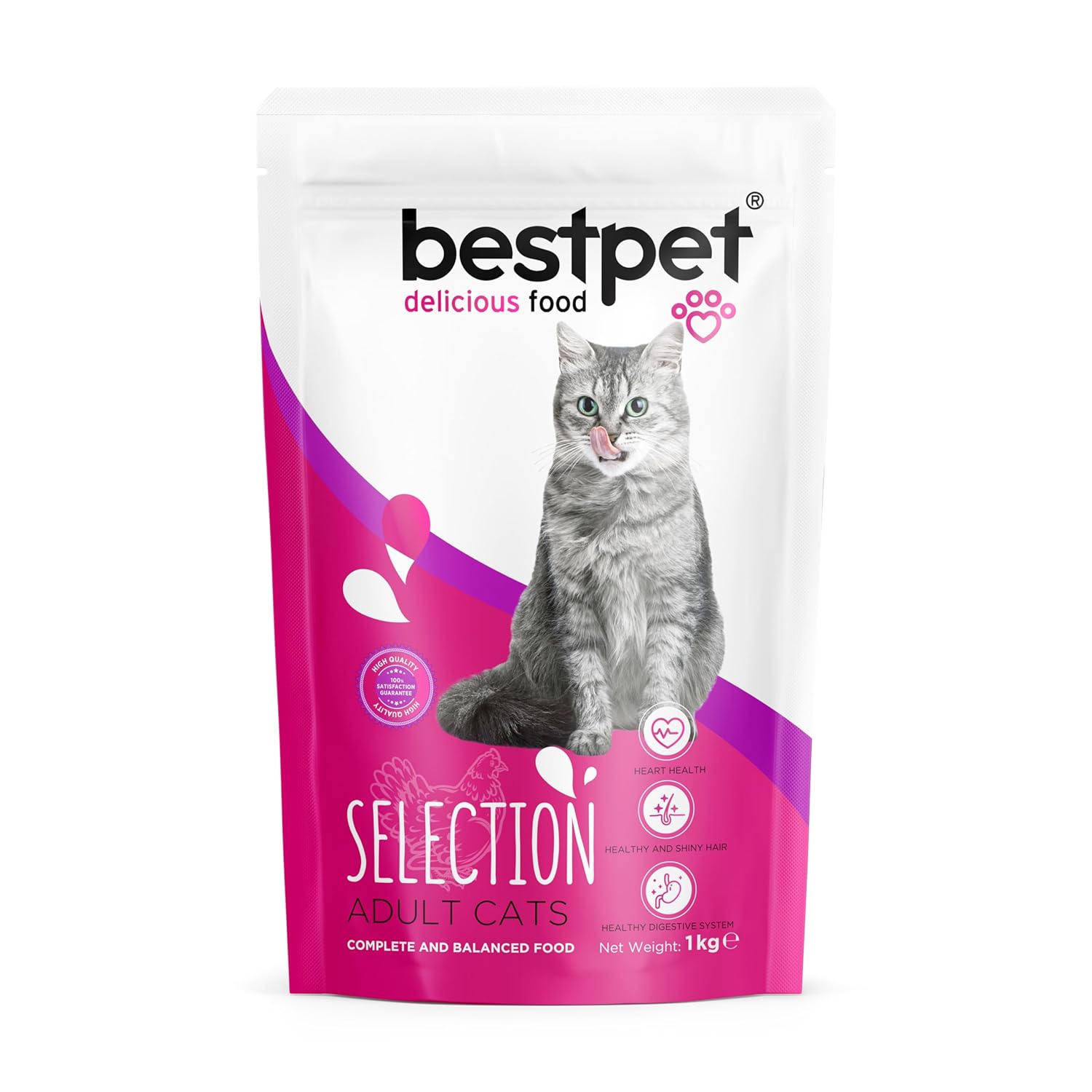 Bestpet Selection Yetişkin, Seçici Kediler İçin Tavuk Etli Kuru Mama, 1 kg