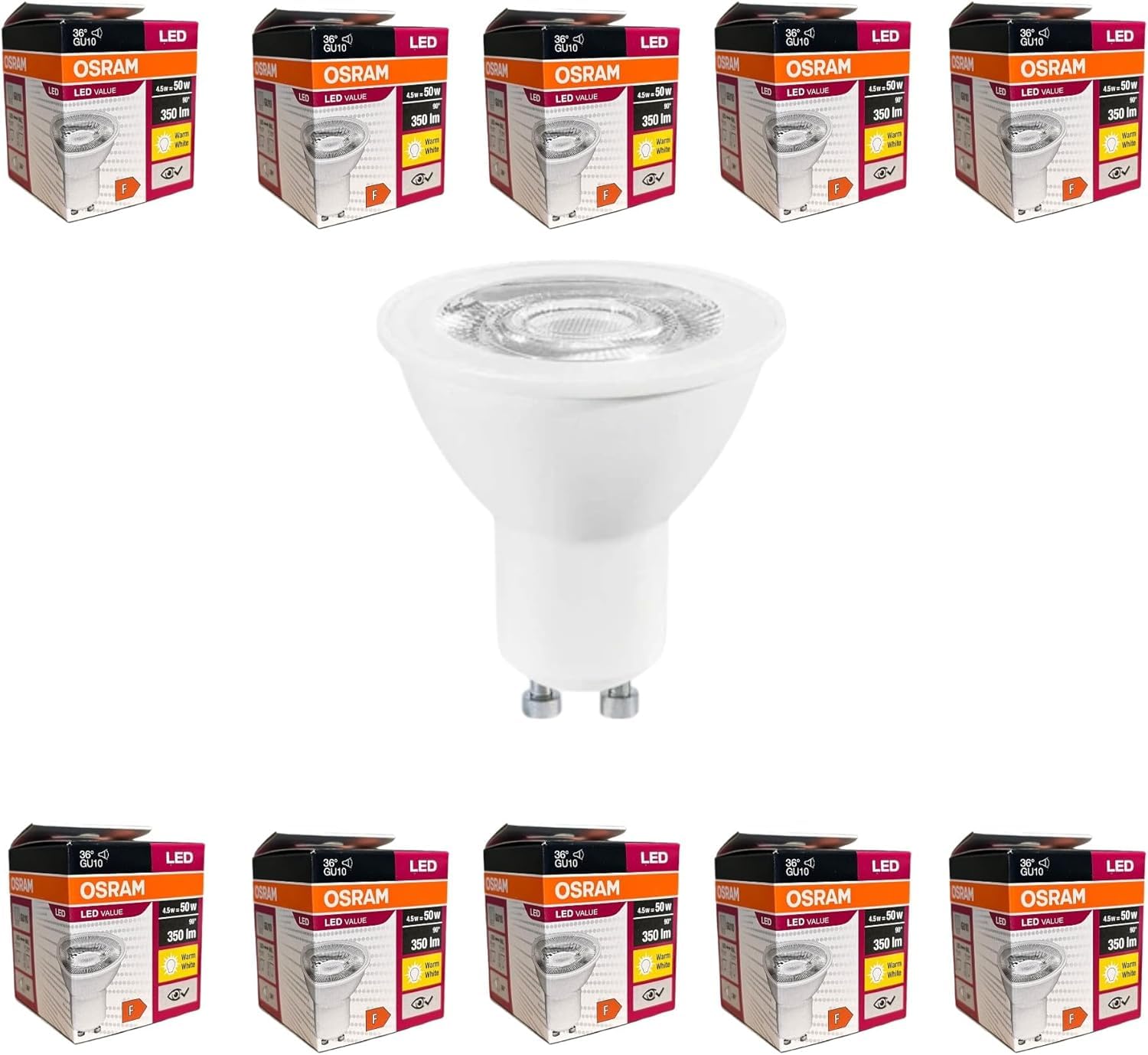 OSRAM 5 WATT PAR16 GU10 DUY 6500K BEYAZ LED ÇANAK AMPUL 10 ADET