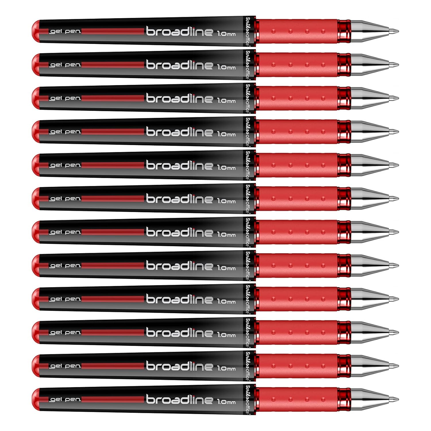 Scrikss Office Broadline Jel Kalem 1.0 Mm 12'li Kutu Kırmızı