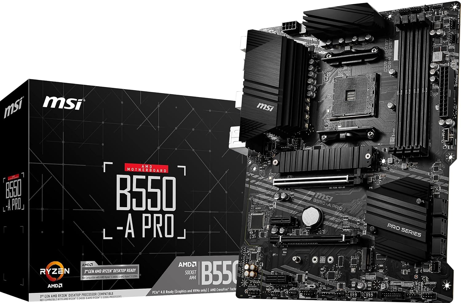 MSI B550-A Pro AM4 DDR4 Bellek 4400(OC) HDMI DP M.2 USB3.2 ATX