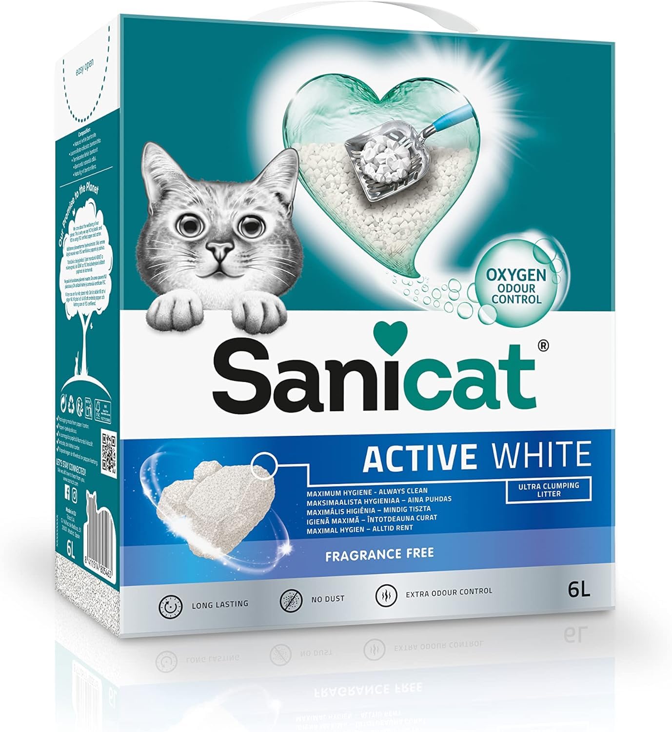 Sanicat Active White Topaklanan Kedi Kumu (Kokusuz) 6L