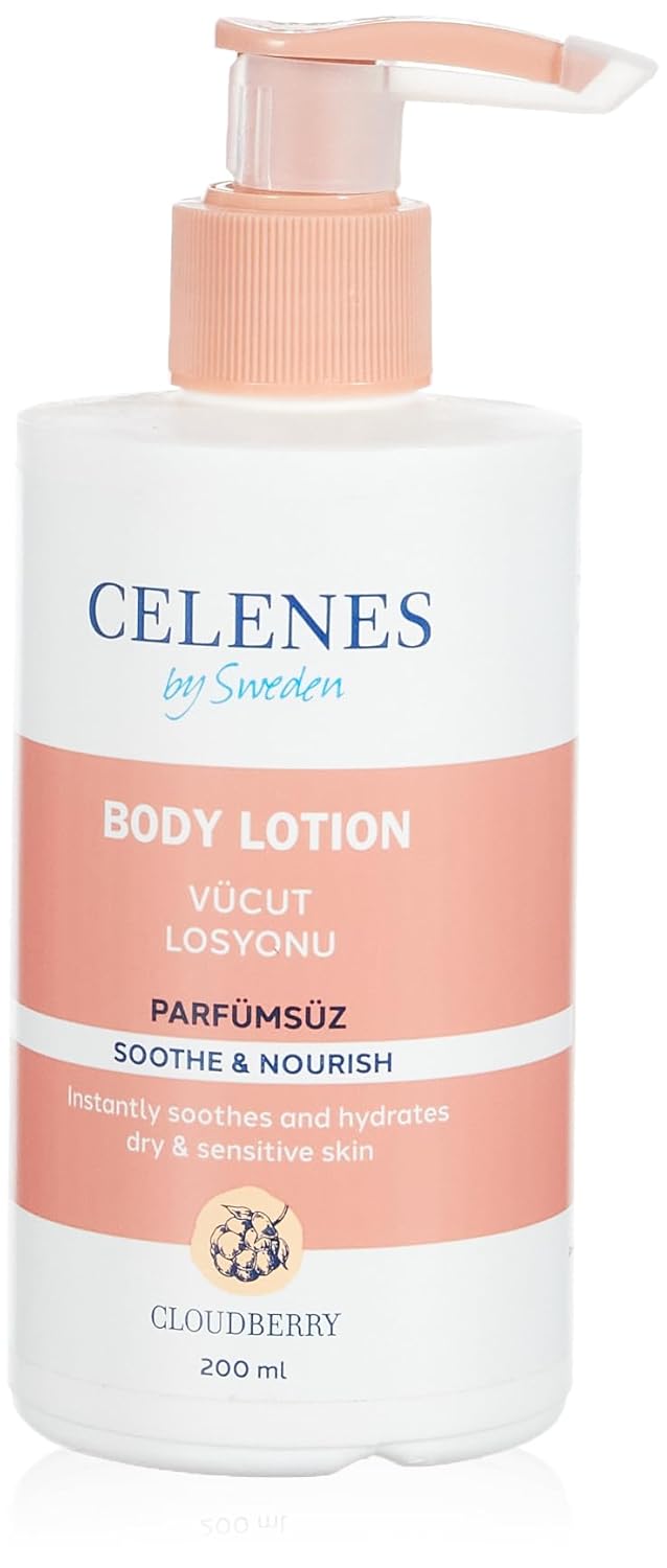 Celenes Cloudberry Vücut Losyonu Kuru/Hassas Ciltler Parfümsüz (200 ml)