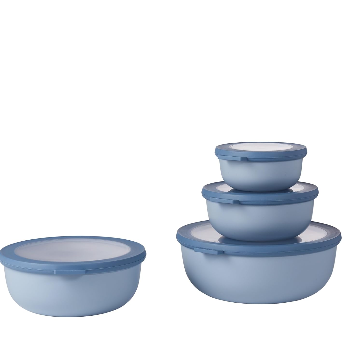 Mepal Çoklu Kase Cirqula Seti Düz, Nordic Blue, 4 Parça