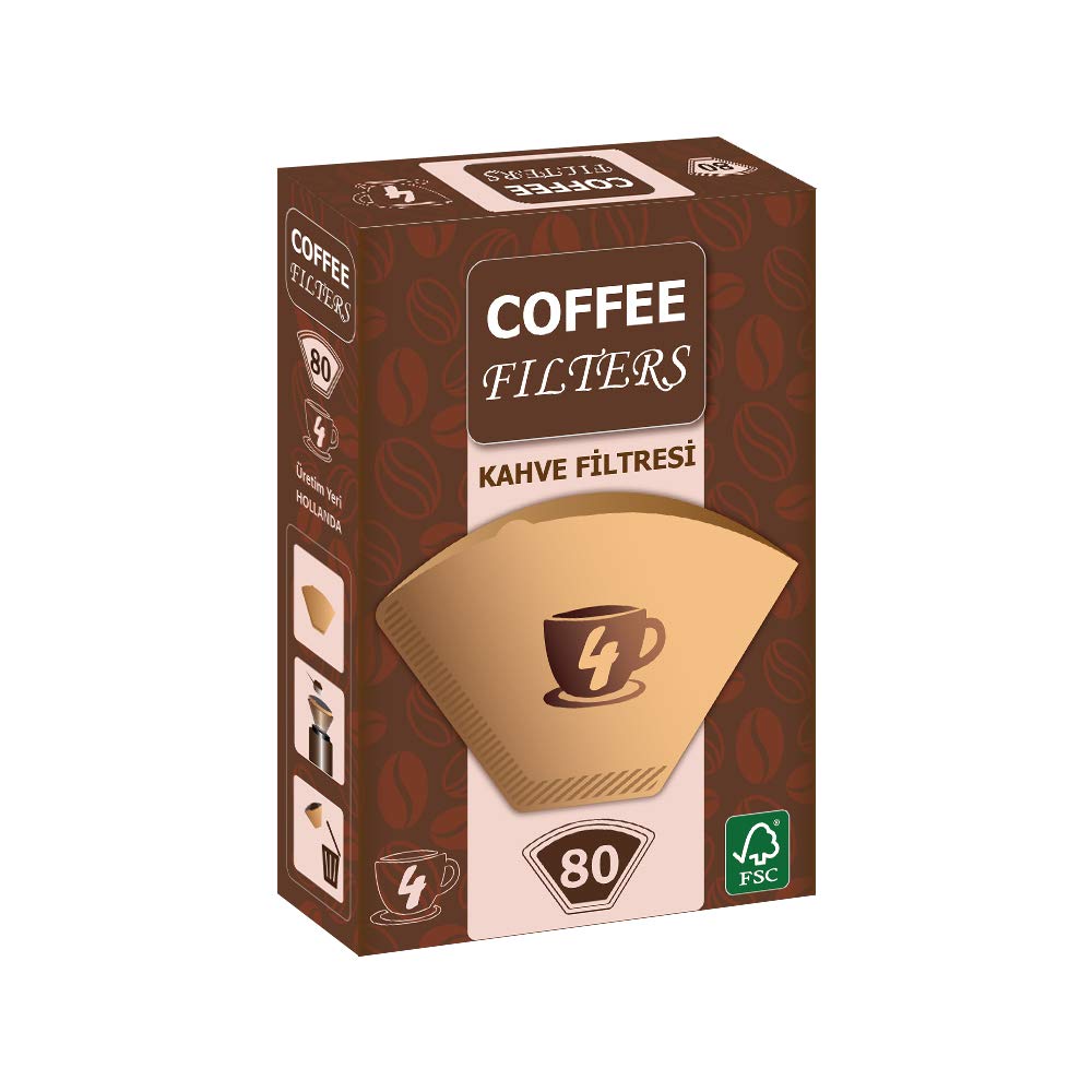 Coffee Filters Filtre Kahve Kağıdı 80'li Brown 1X4