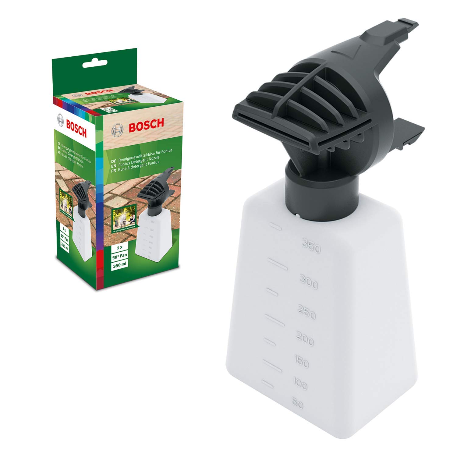 Bosch Professional Accessories yüksek basınçlı temizleyici için aksesuar (Bosch Fontus başlığı, püskürtme temizleme maddesi başlığı, şişe kapasitesi: 350 ml, kartonda)