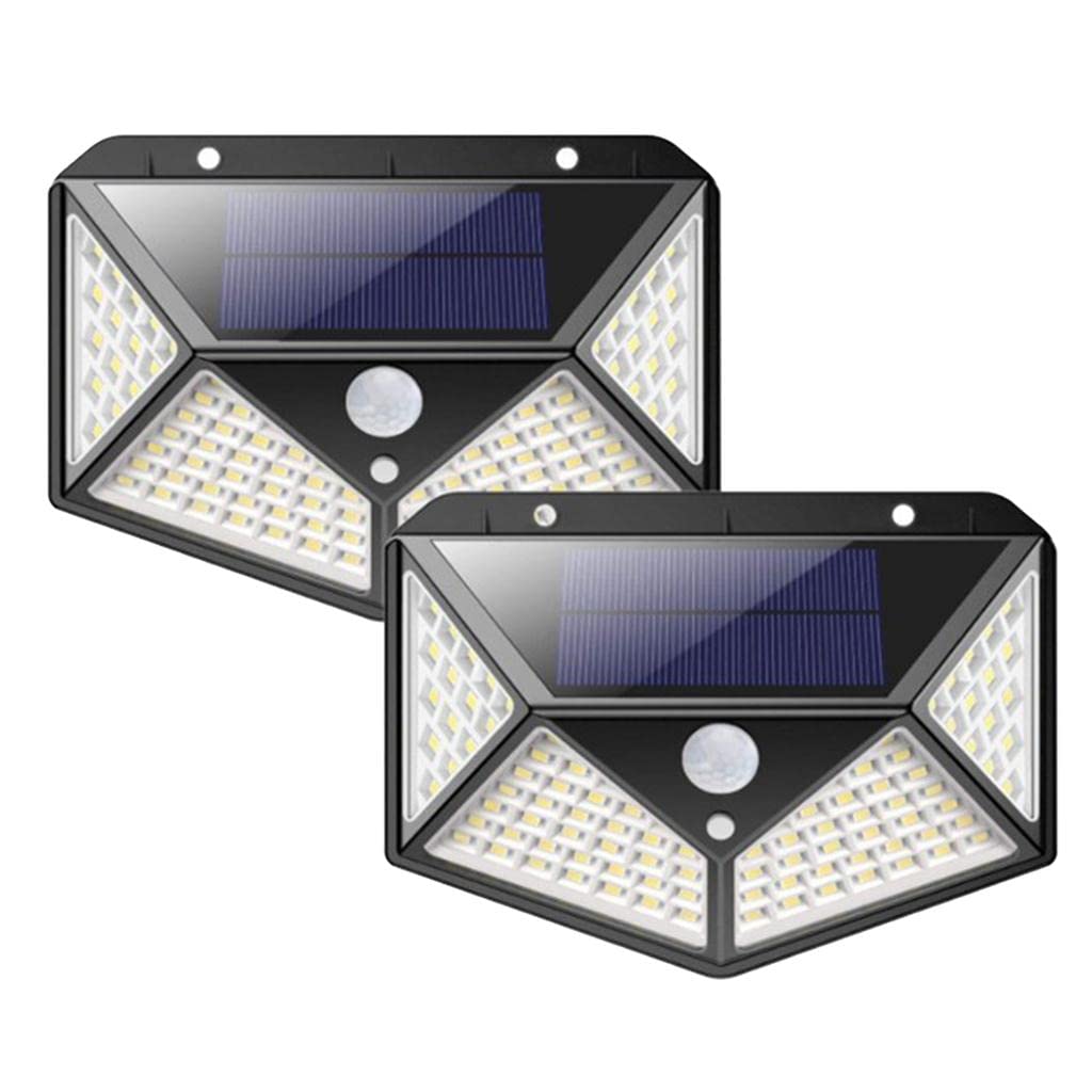 Fenteer Solar lamba 100 LED PIR hareket sensörlü dış duvar lambası IP65 bahçe teras - 2 adet