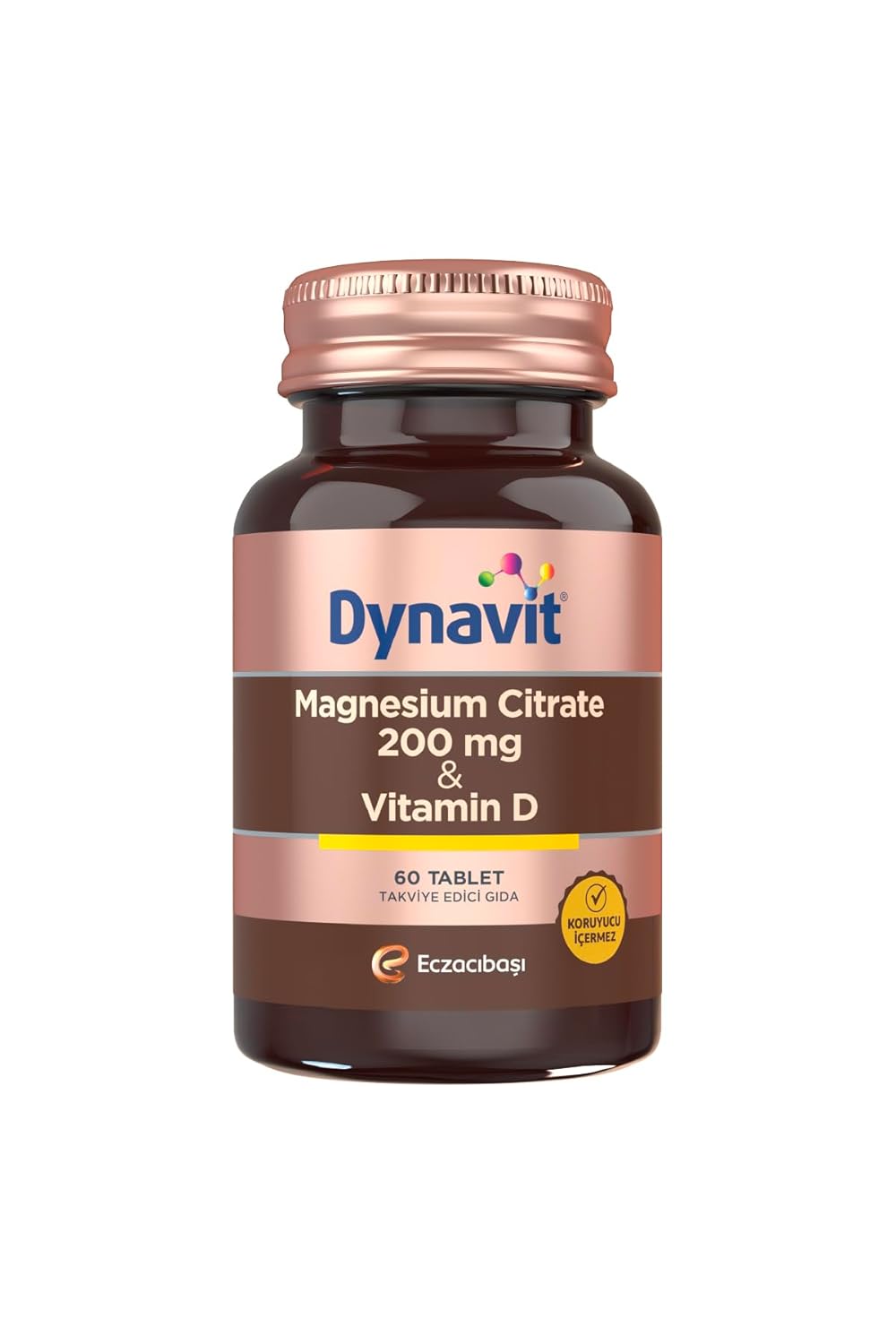 Dynavit Magnesium Citrate 200 mg & Vitamin D 60 Tablet - Kas & Kemik - Magnezyum Sitrat, D Vitamini