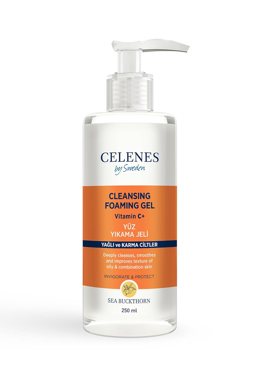 Celenes Sea Buckthorn Yüz Temizleme Jeli Yağlı / Karma Ciltler (250 ml)