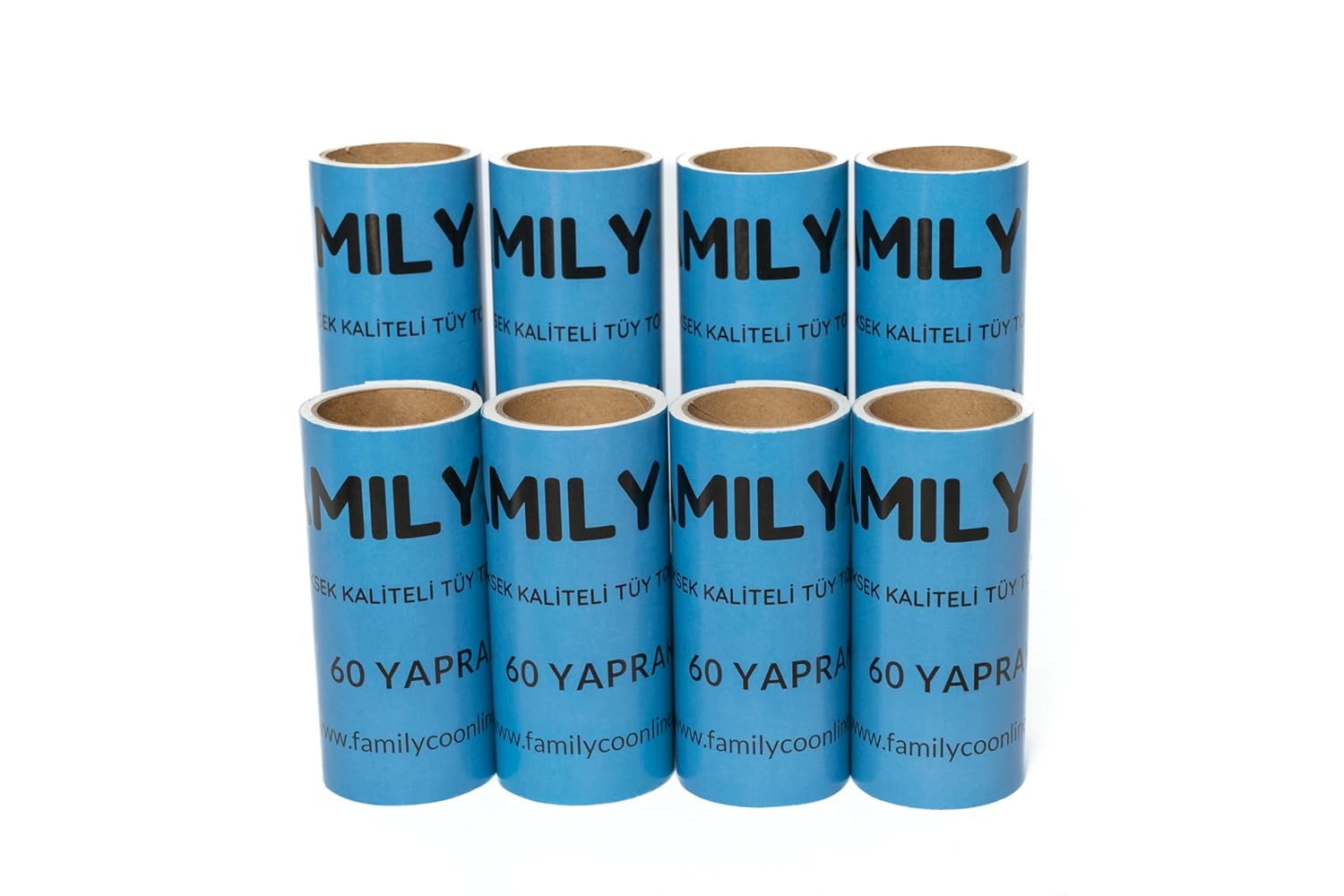 FAMILY Co.Kedi Köpek Saç Kıl Tüy Toplayıcı Rulo 8 ADET YEDEK KARTUŞ HER BİRİ 60 YAPRAK