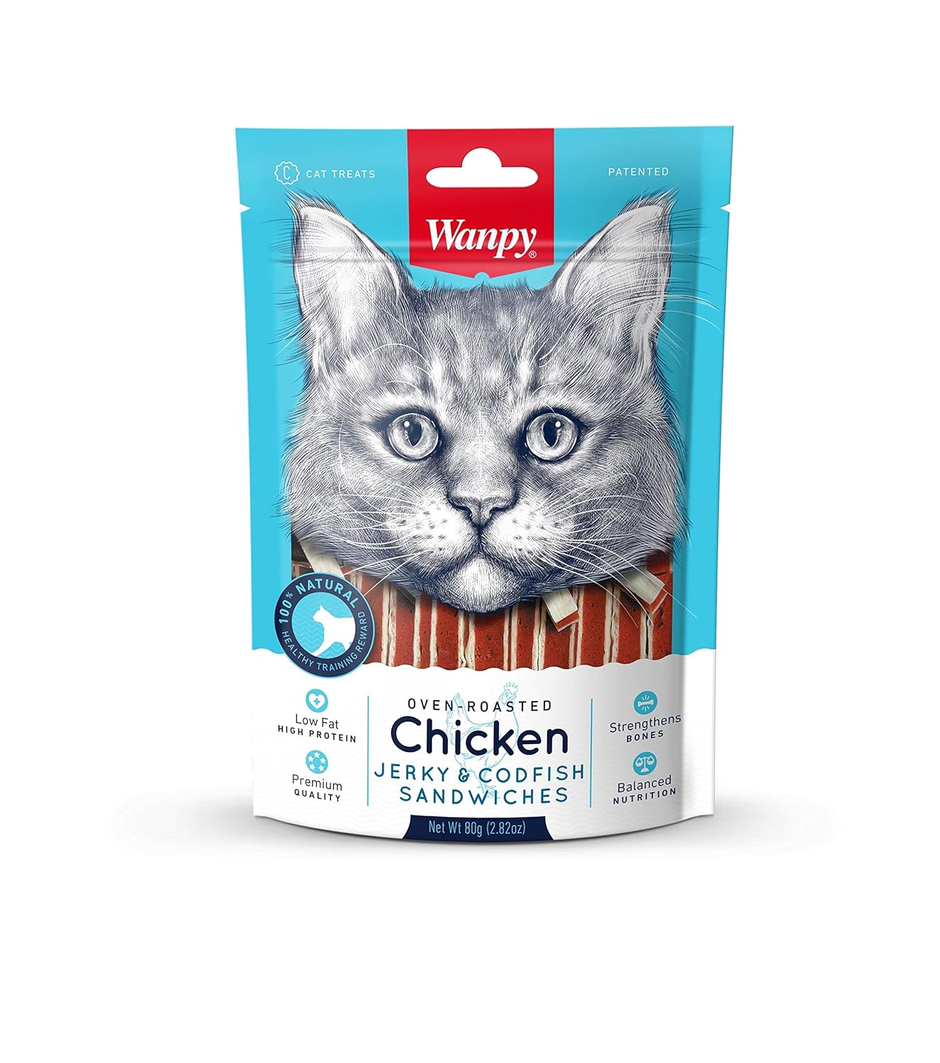 Wanpy Tavuklu&Morina Balıklı Kedi Ödülü 80g