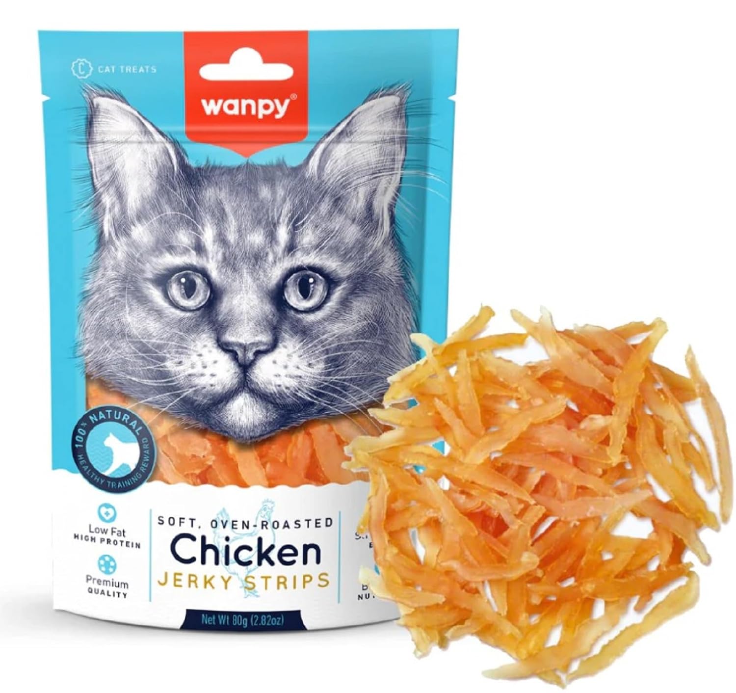 Wanpy Oven Roasted Tavuklu Yumuşak Taneli, 80 g, Kedi Ödülü