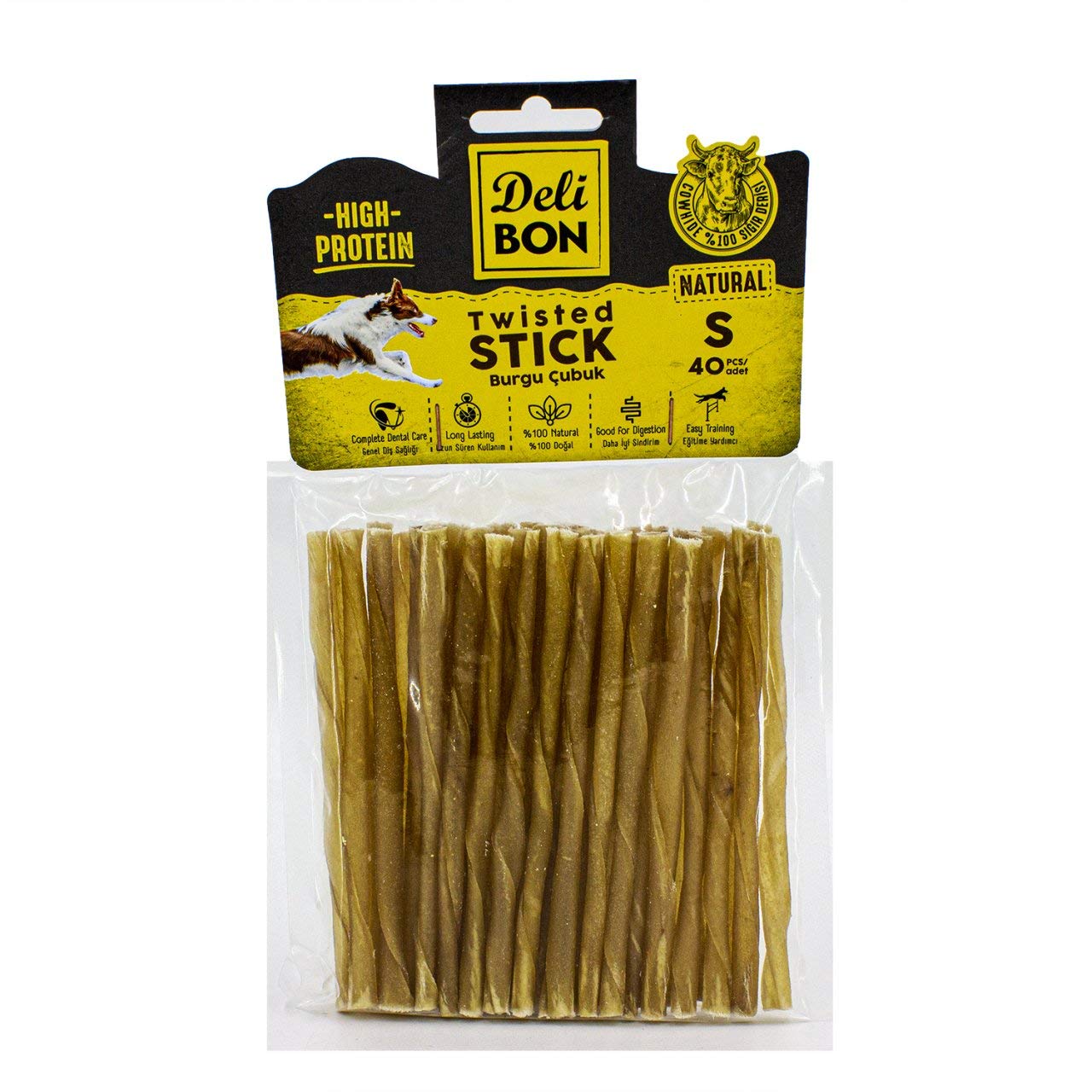 Doggie Delibon Gerçek Deriden İnce Burgu Çubuk, Thınx40Pcs., Natural