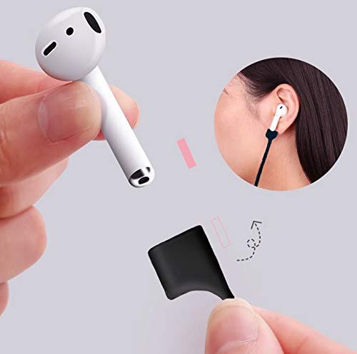 AirPods ve Kablosuz Kulaklıklarla Uyumlu Manyetik Kayış [Ekstralength 70 cm] Silikon Spor ve Dış Mekan Aktiviteleri için Mükemmel (Siyah)