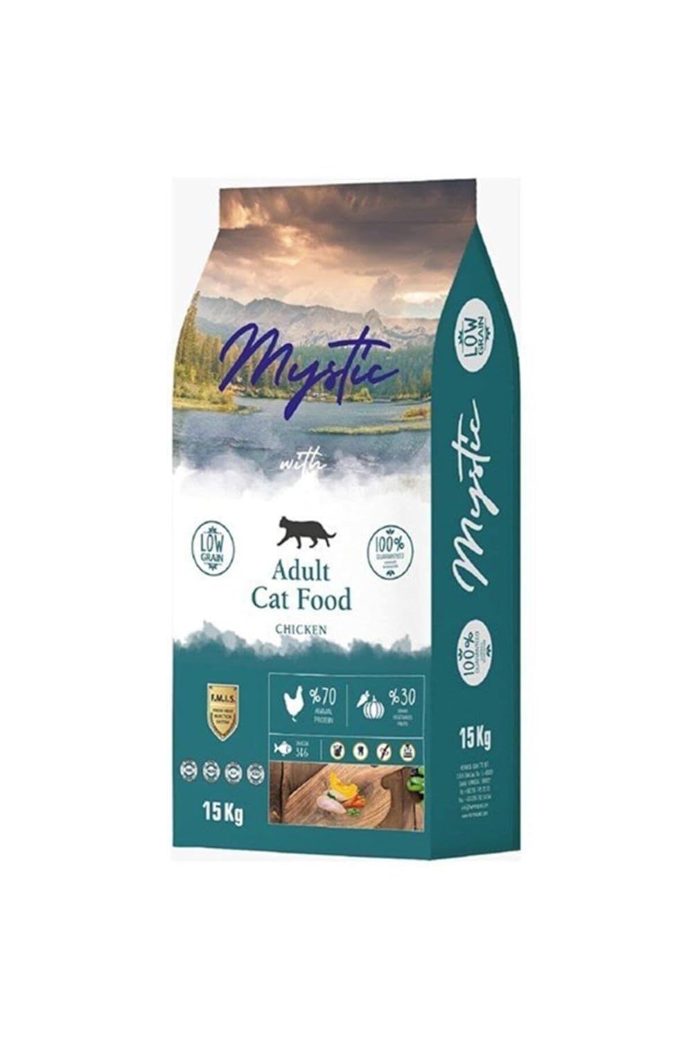 Mystic Az Tahıllı Yetişkin Kedi Maması Tavuklu 15 KG