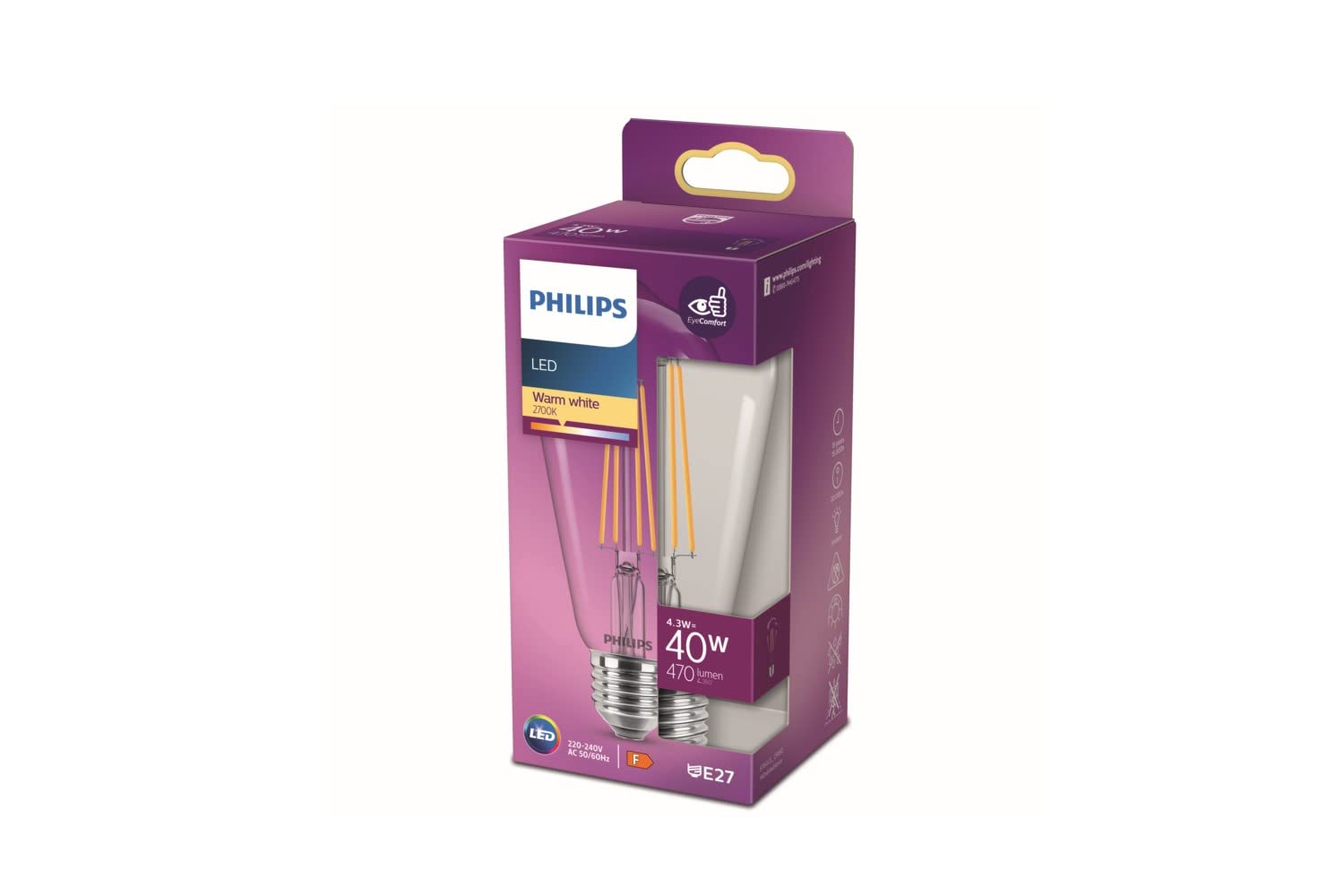 Philips LED classic 40W ST64 E27 Sıcak Beyaz Dim Edilmez Filament LED Ampul