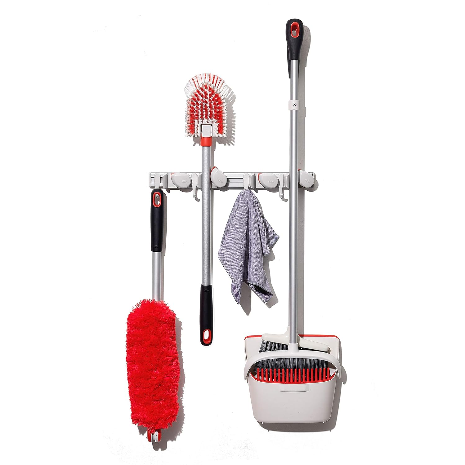 OXO Good Grips duvar düzenleyici, paspas ve süpürge için, 7,6 x 12,7 x 43,2 cm