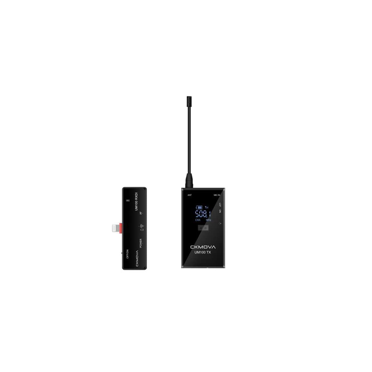 CKMOVA UM100 Kit-5 İphone, Ipad IOS UHF Kablosuz Yaka Mikrofon Seti