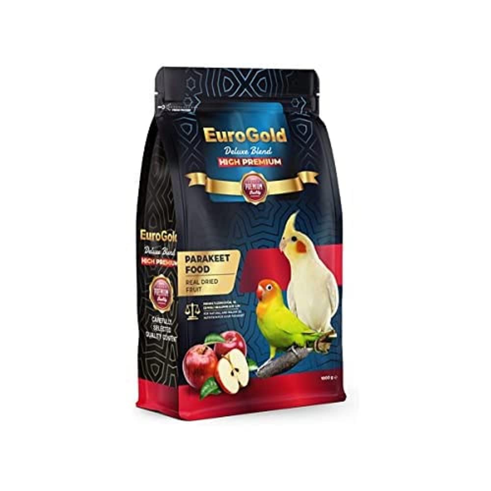 EuroGold Deluxe Blend Gerçek Elmalı Premium Paraket Kuşu Yemi, 1 Kg