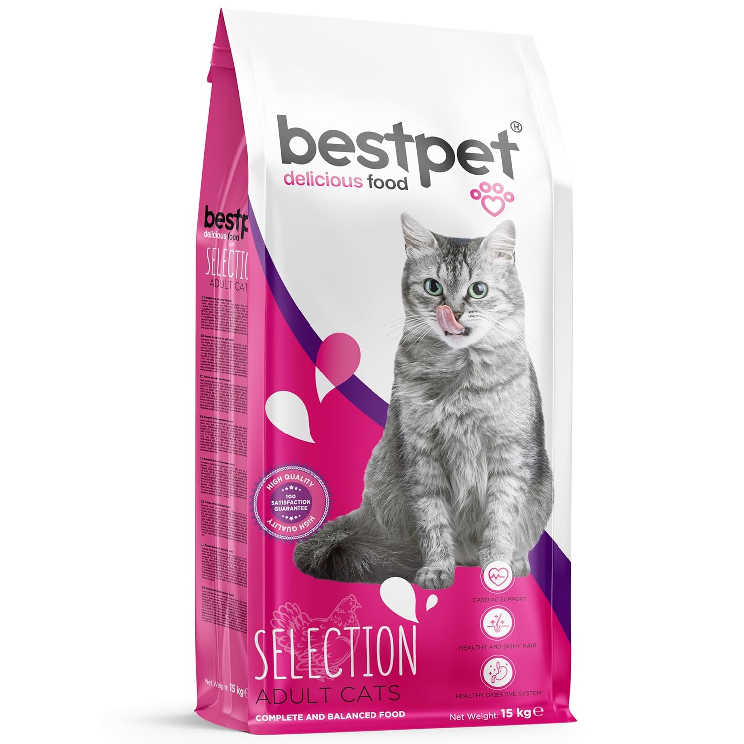 Bestpet Selection, Yetişkin, Seçici Kediler İçin Tavuk Etli Kuru Mama, 15 kg