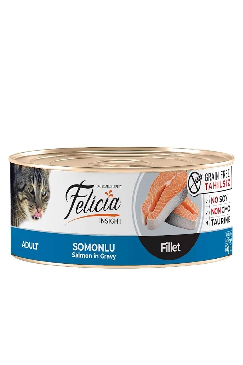 Felicia Yaş Kedi Maması, Somonlu Fileto, Tahılsız, 85 g