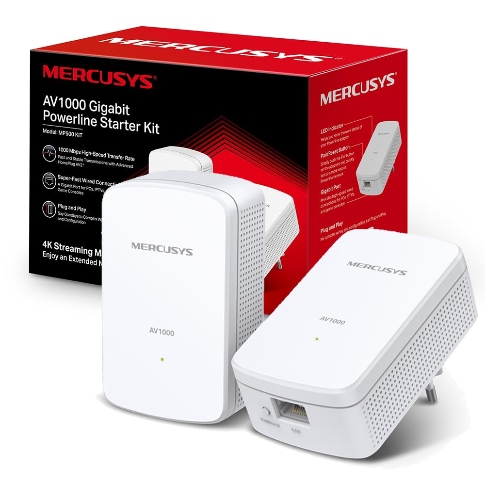 Mercusys MP500 KIT, AV1000 Gigabit Powerline Starter Kit