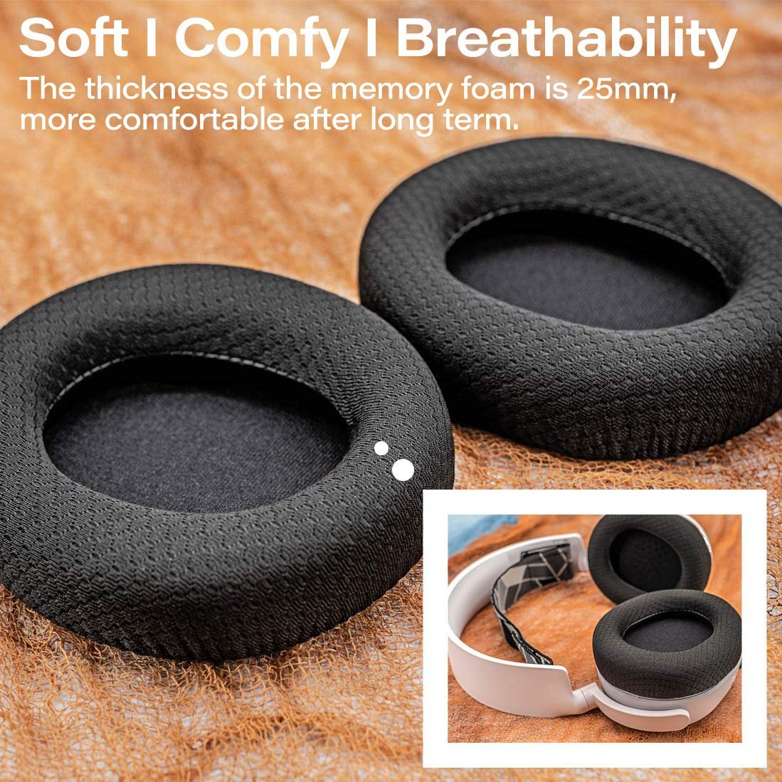 TRANSTEK Arctis Kulak Yastıkları - Arctis 7/5/3, Pro, 9X Kablosuz Kulaklık ile Uyumlu - Memory Foam Earpads - Siyah