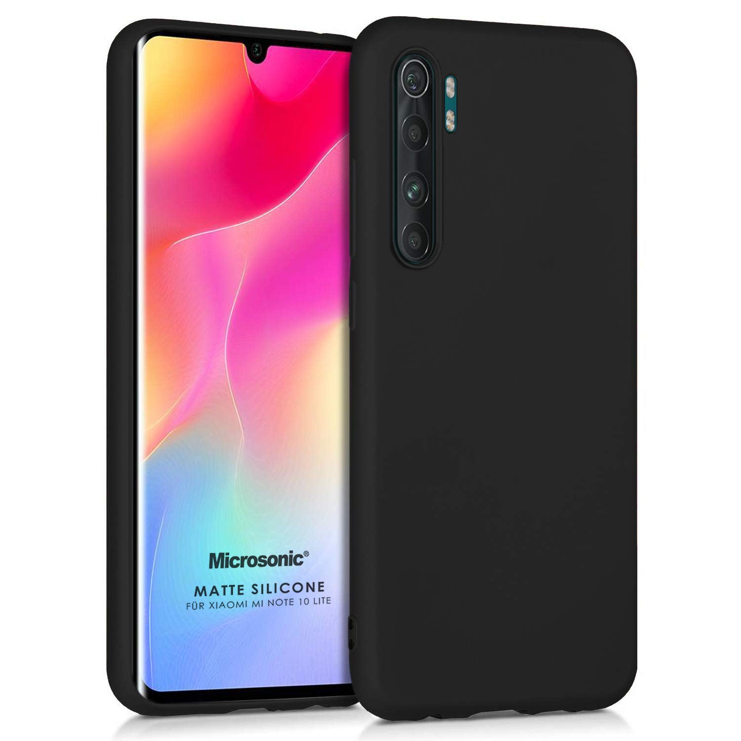 Microsonic Matte Silicone Xiaomi Mi Note 10 Lite için Kılıf Siyah [Mi Note 10 Lite ile Uyumlu Kılıf - Siyah]