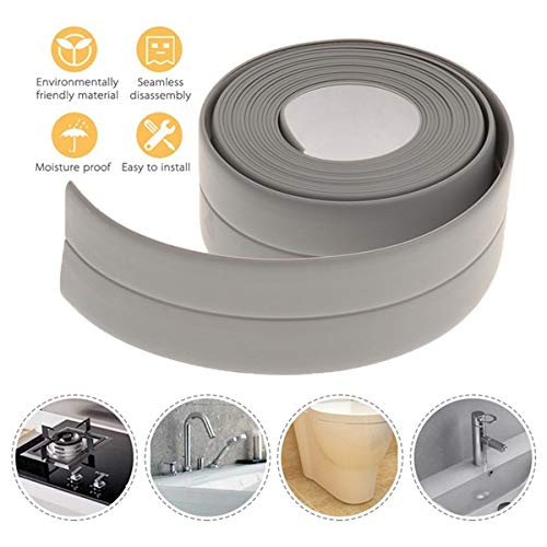 BUFFER® Gri Su Sızdırmaz Banyo Mutfak Lavabo Küvet İzolasyon Şerit Bant