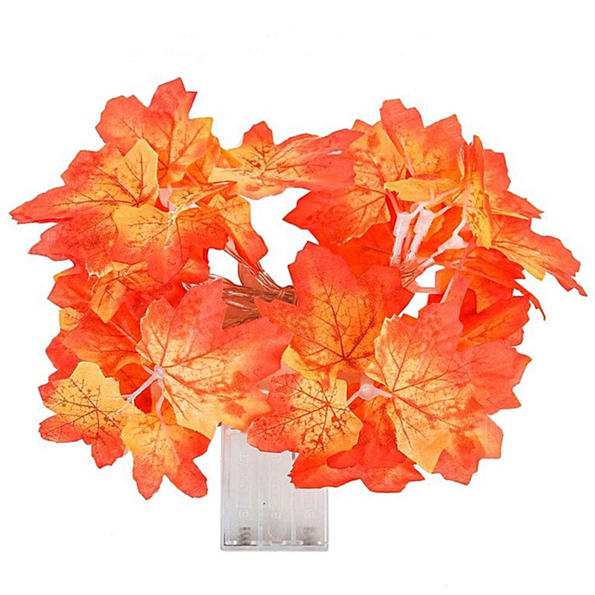 Buffer AA98YT1097 Sonbahar Konseptli Dekoratif Yaprak Desenli Şerit LED Gece Lambası, Kırmızı