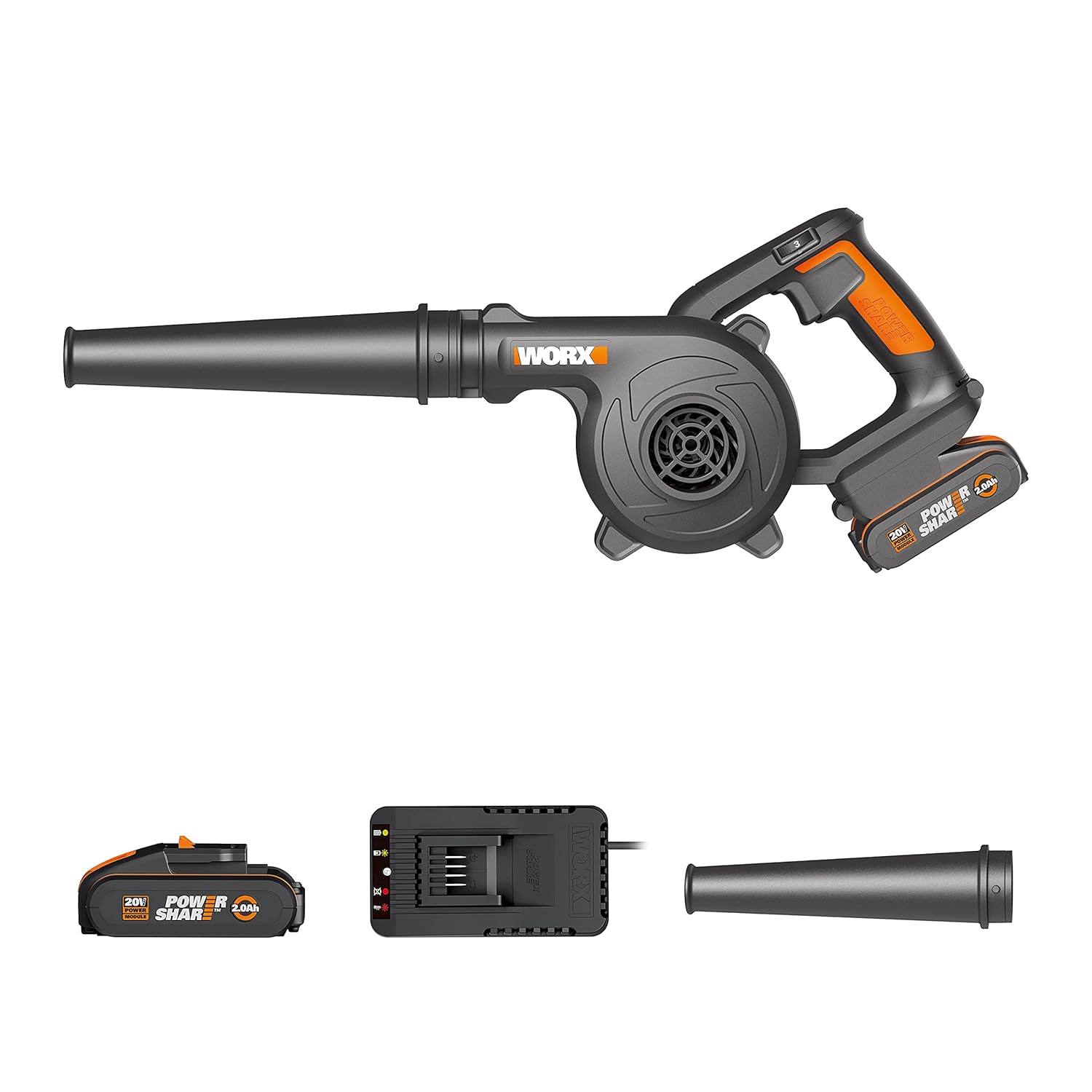 Worx WX094 20Volt 2.0Ah. Li-ion Şarjlı Profesyonel Devir Ayarlı Üfleyici