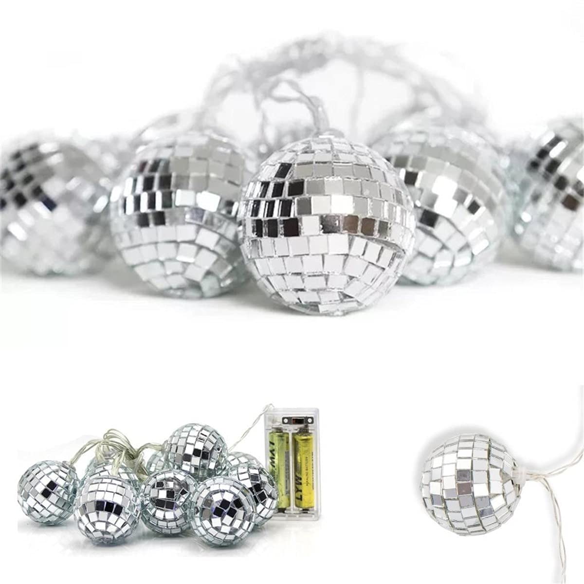 Buffer Mini Disko Topu Dekoratif Süsleme 10’lu Led Zinciri Pilli Süs Led