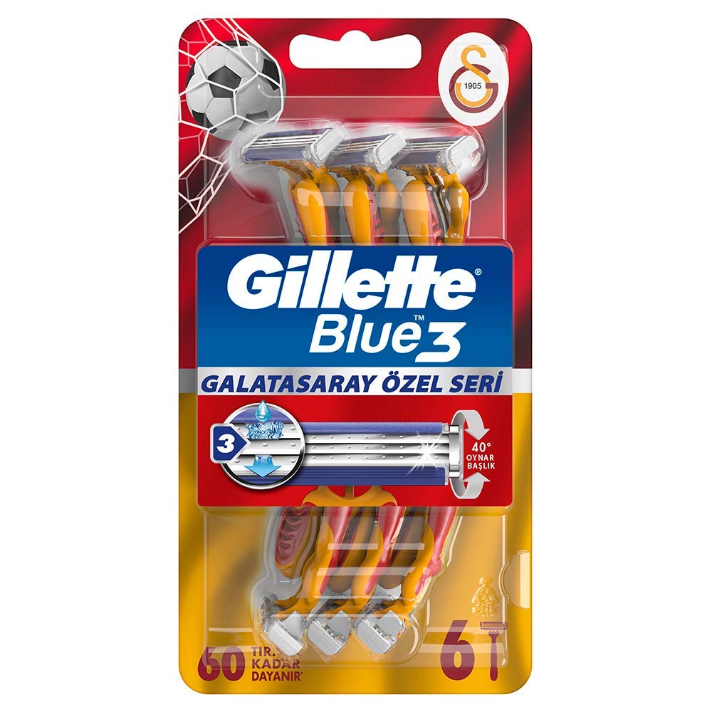 Gillette Blue3 Kullan At Tıraş Bıçağı Galatasaray Taraftar Paketi 6'lı