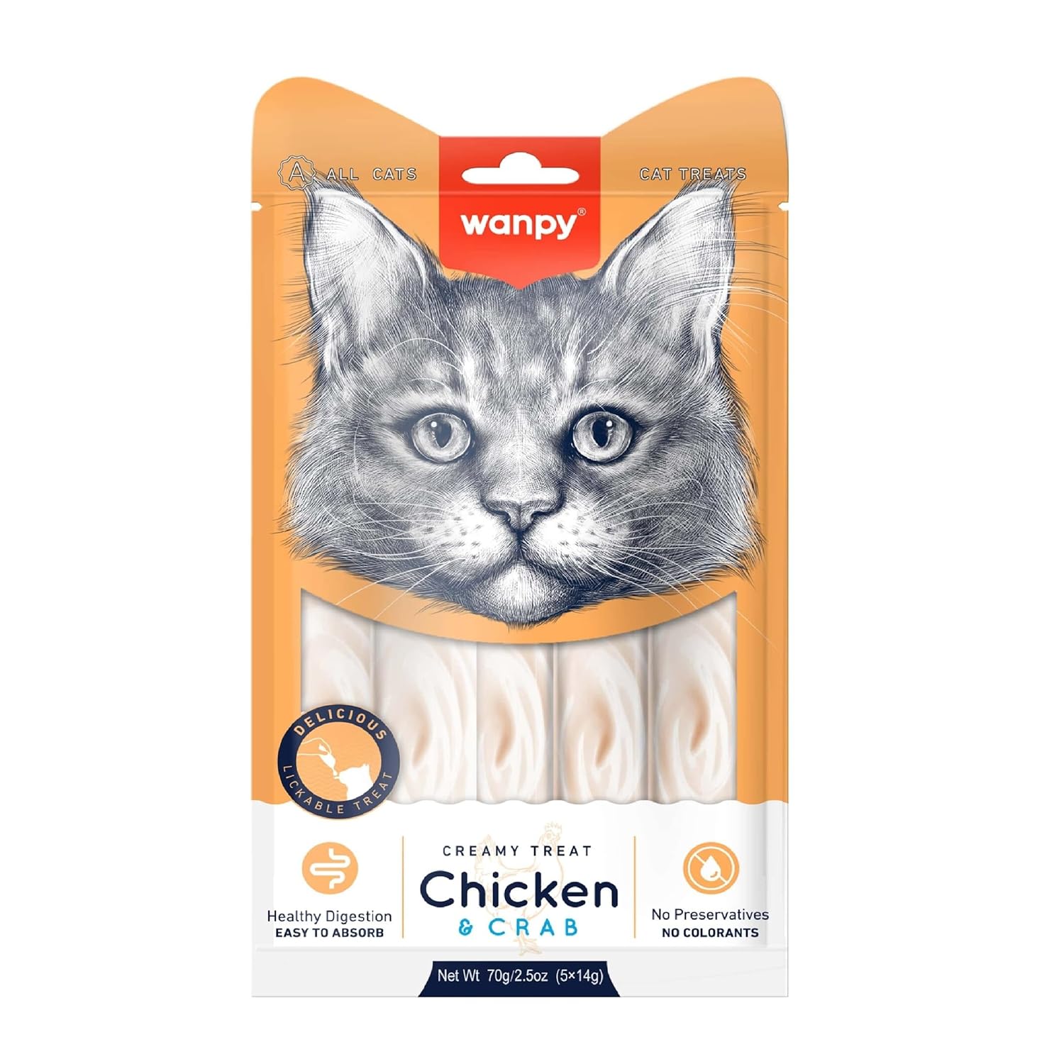 Wanpy Ton Balığı&Somon 5x14 gr Likit Kedi Ödülü