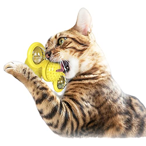 Buffer Pet Malzemeleri Vantuzlu Fırıldak Toplu Dönen Şeffaf Depo Tasarım İnteraktif Kedi Oyuncağı